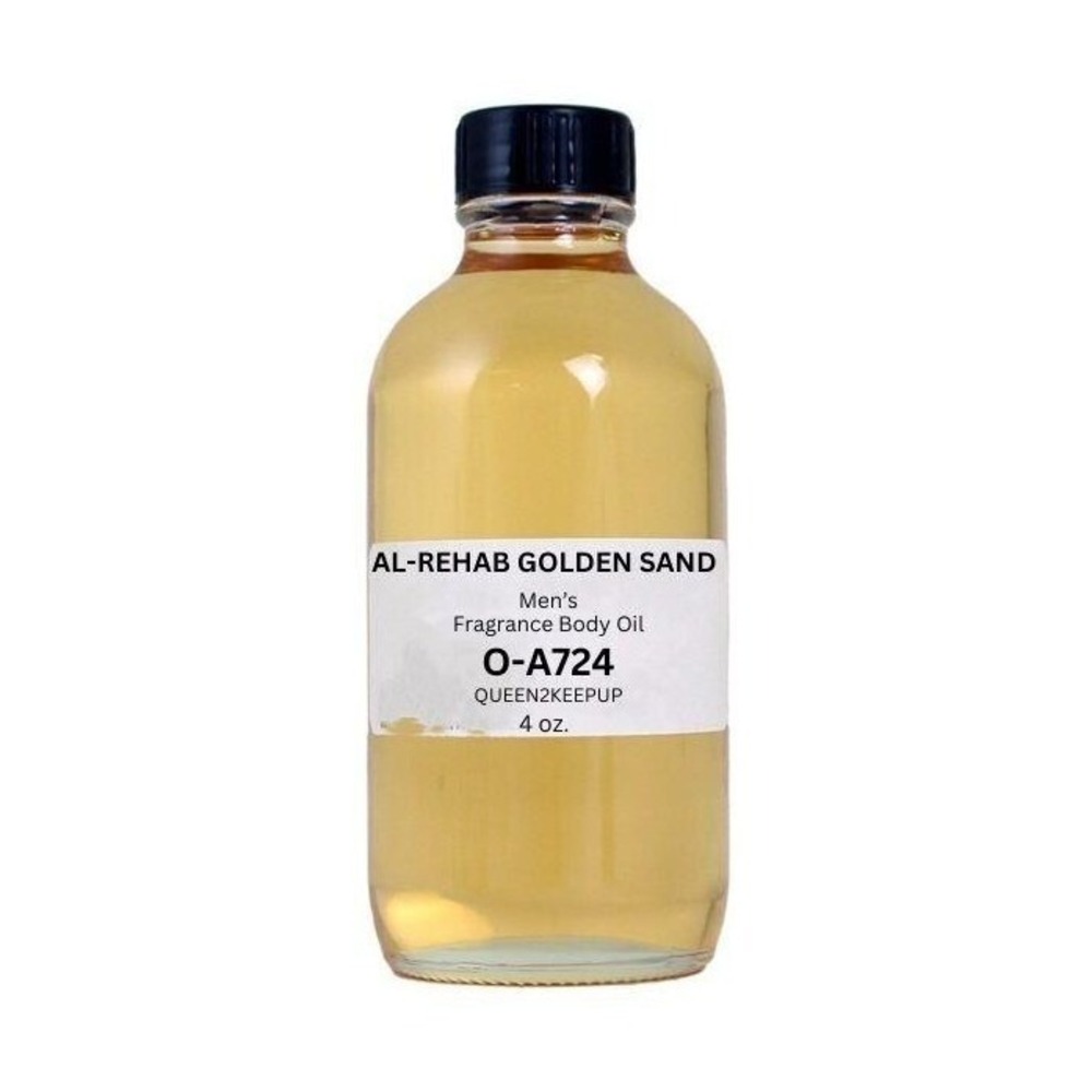 Al-Rehab Golden Sand Men's Body Oil Warm Sweet and Exotic Masculine Scent 4 oz